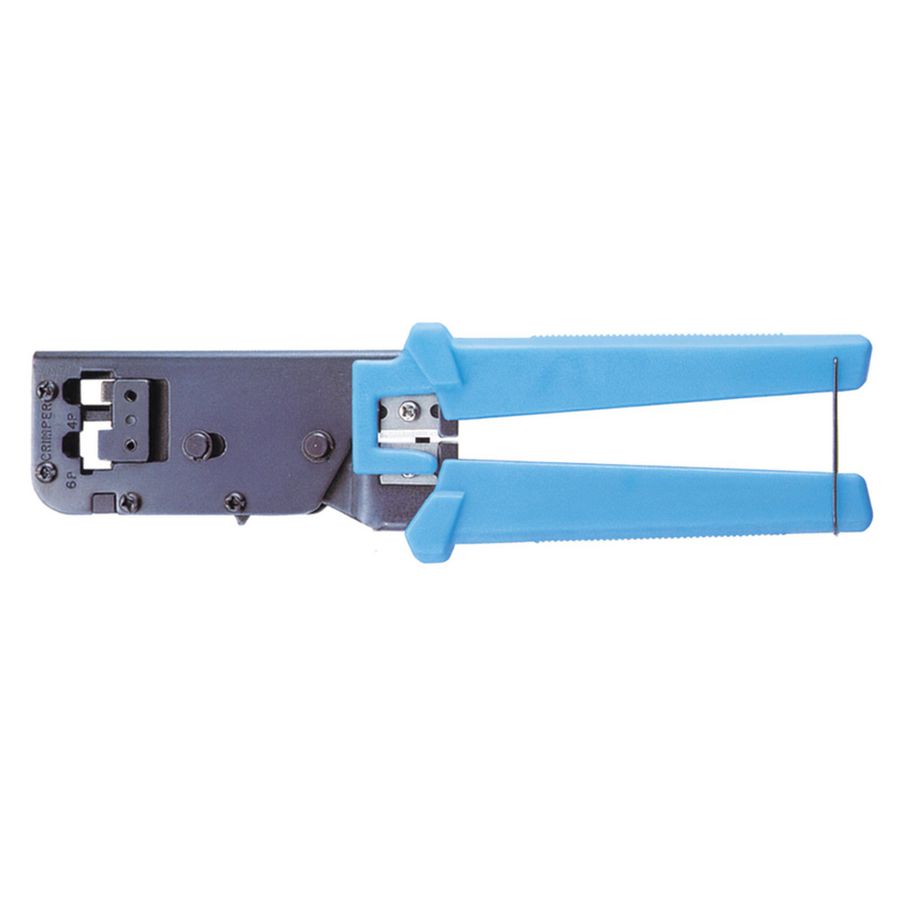 Sperkrimptang strip&knipfunctie voor RJ10,11&12 connector