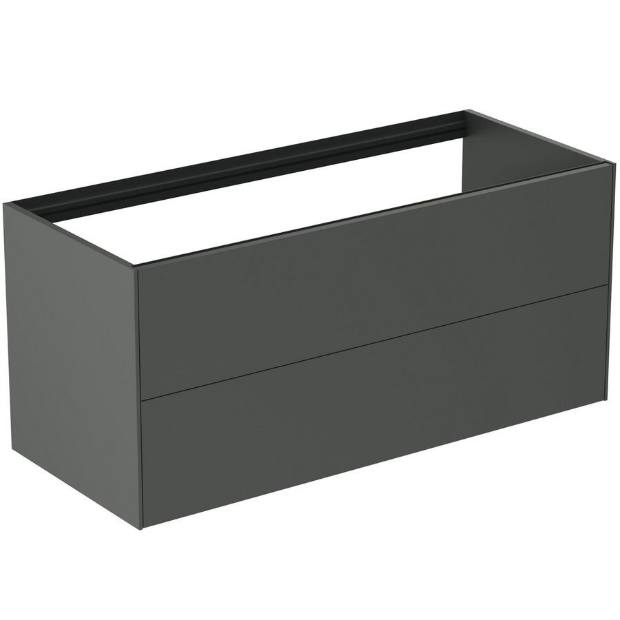 Conca wastafelmeubel 120x50x55cm 2 laden zonder afdekblad mat antraciet
