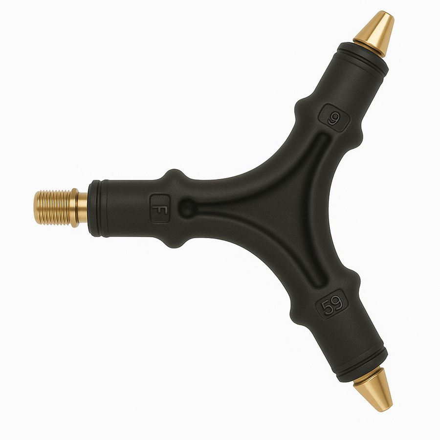 Ergonomisch gevormde opzettool voor F-connectoren.