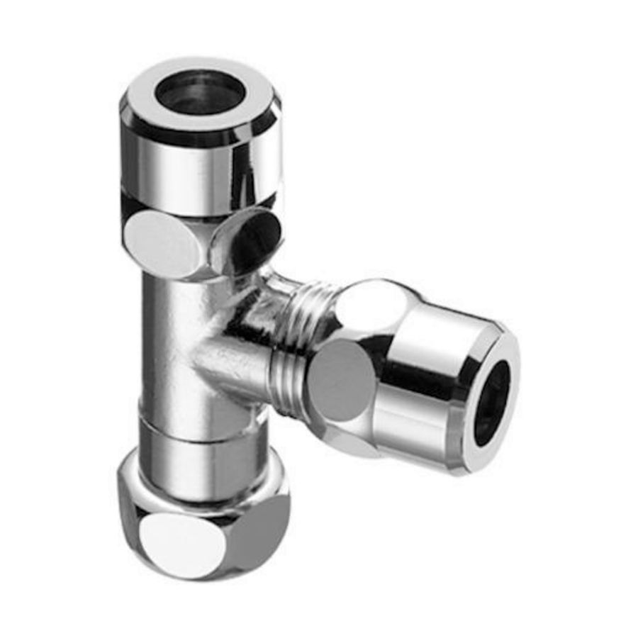 T-stuk 3/8bi x 3/8 x 3/8 2x knel chroom