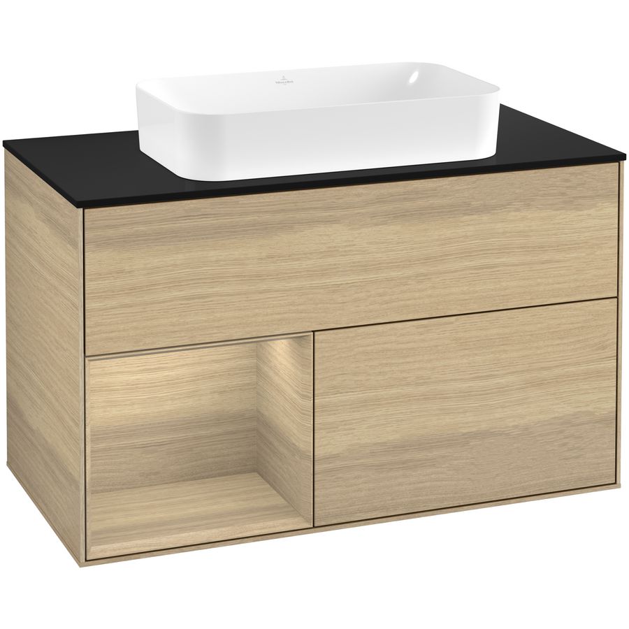Wastafelonderkast Finion 1000x603x501mm Oak Veneer F652PCPC