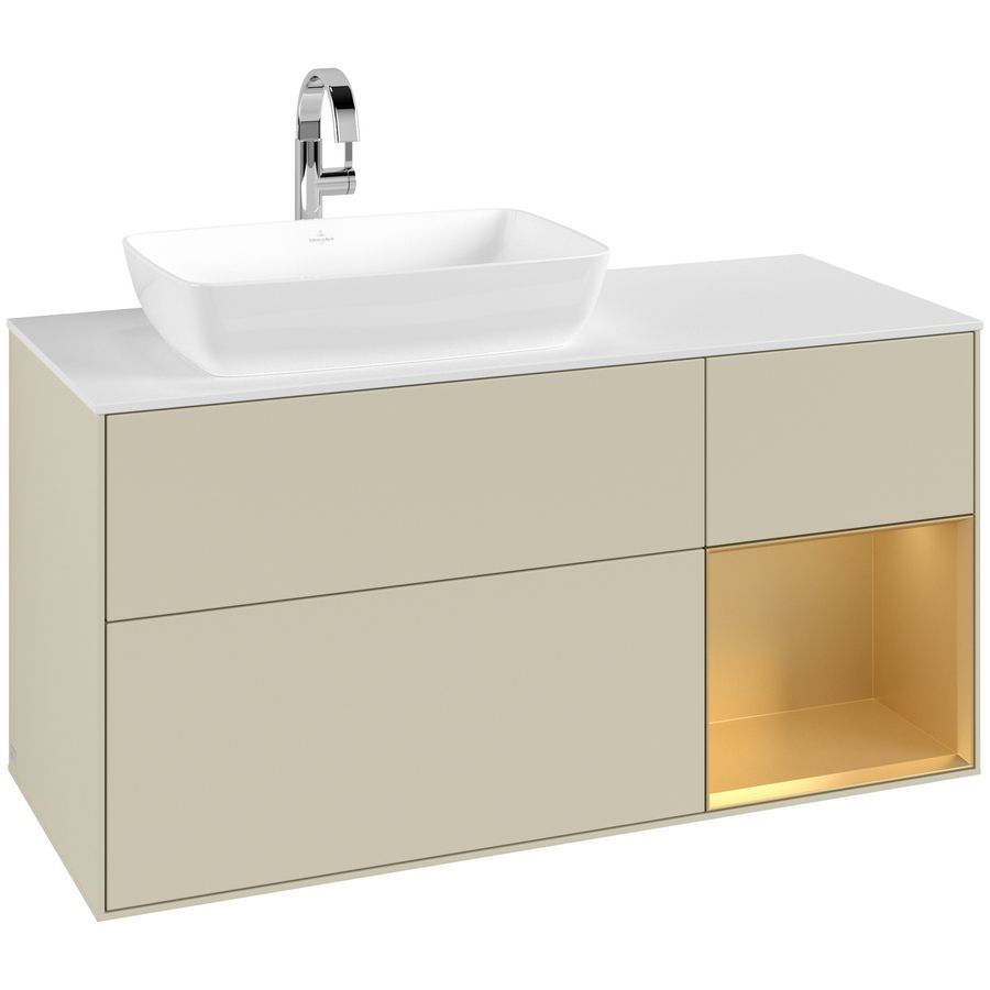 Wastafelonderkast Finion 1200x603x501mm S.Grey Matt Lacquer F811HFHJ