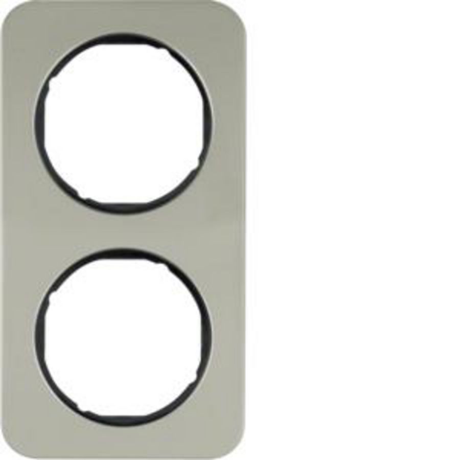 Afdekraam 2-v berker R.1 edelstaal/zwart