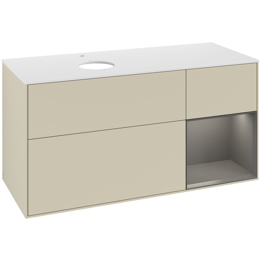 Wastafelonderkast Finion 1200x603x501mm S.Grey Matt Lacquer G811GKHJ