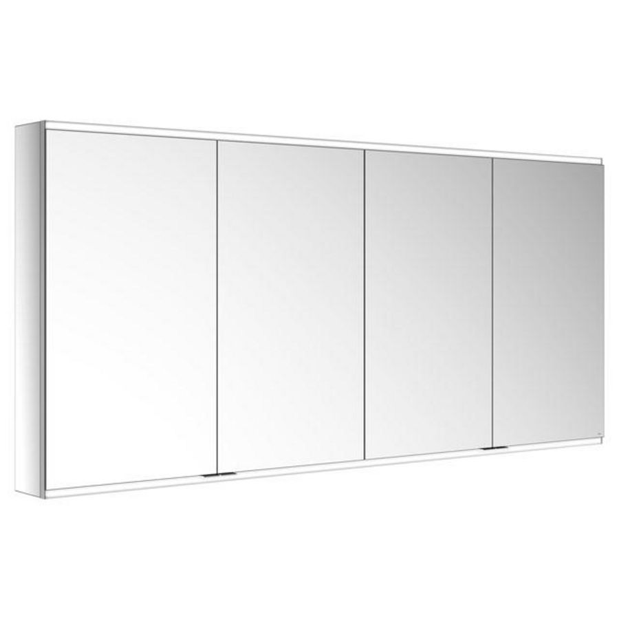 Spiegelkast/verlicht Voorbouw/2wcd/2usb/2000x900x160mm zilv