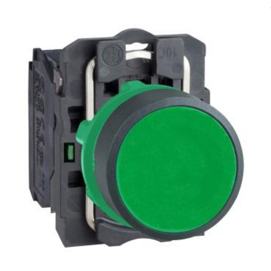 Drukknop Verzonken Terugvering Ø22mm 1NO Groen