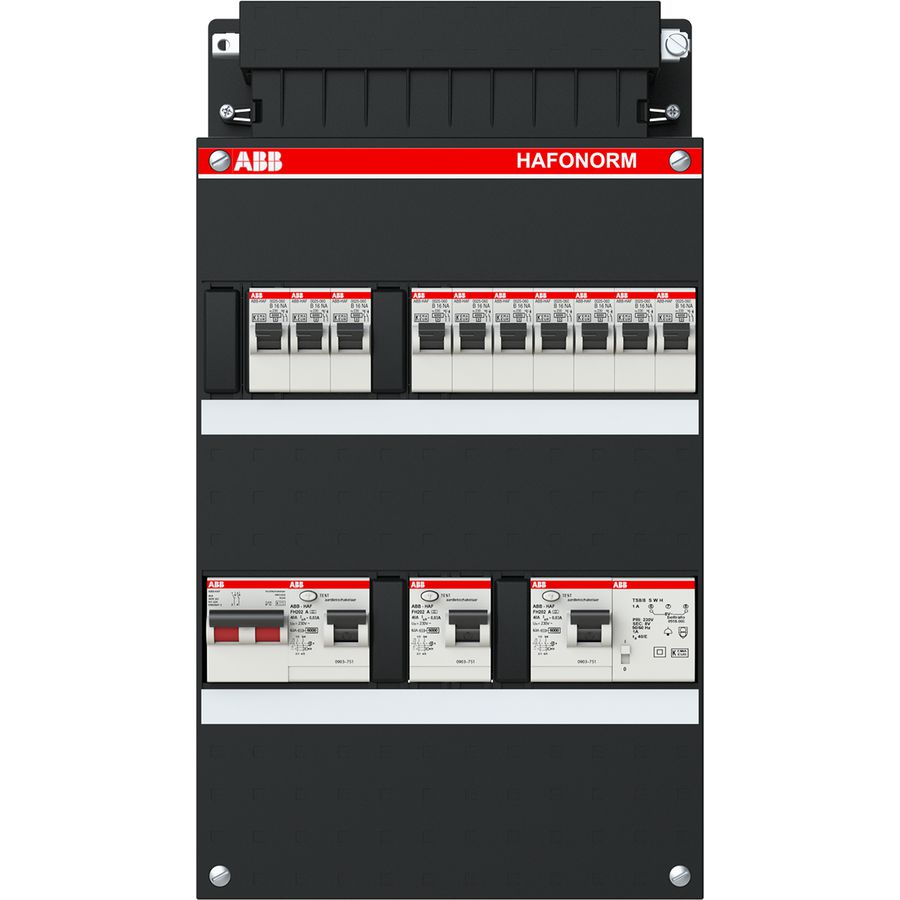 Installatiekast 10x achter 3x 30mA + T + HS 1-f
