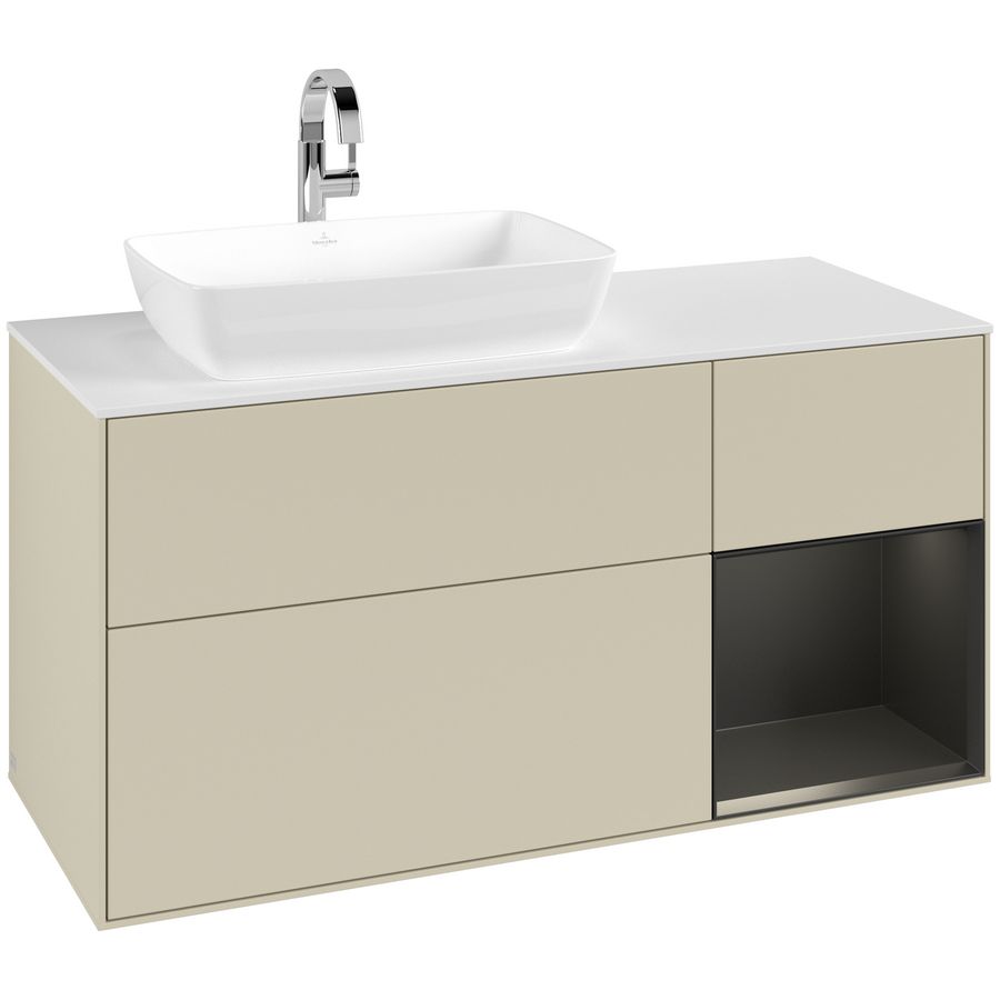 Wastafelonderkast Finion 1200x603x501mm S.Grey Matt Lacquer F811PDHJ