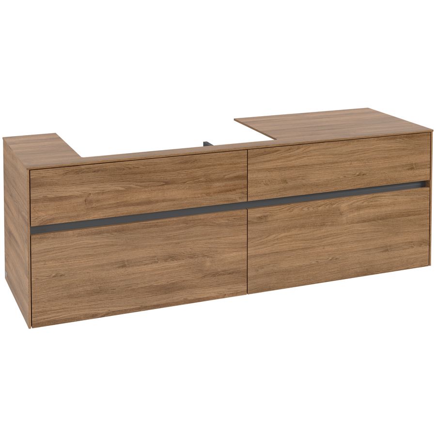 Wastafelonderkast Collaro 1600x548x500mm Oak Kansas C02600RH