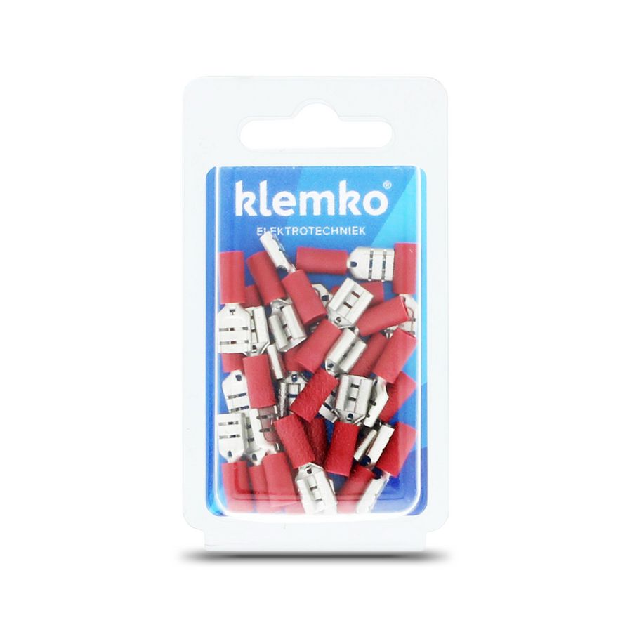 Blister a 25st. geisoleerde vlakstekerh 6,3x0,8mm 0,5-1,5mm²