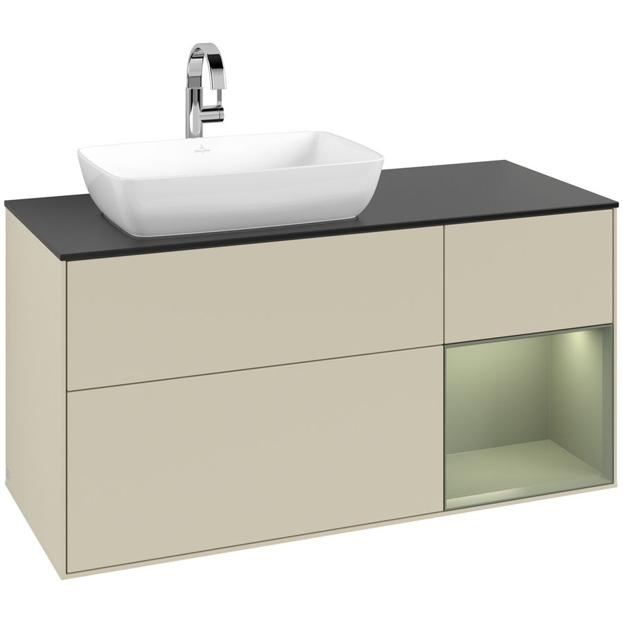 Wastafelonderkast Finion 1200x603x501mm S.Grey Matt Lacquer F812GMHJ