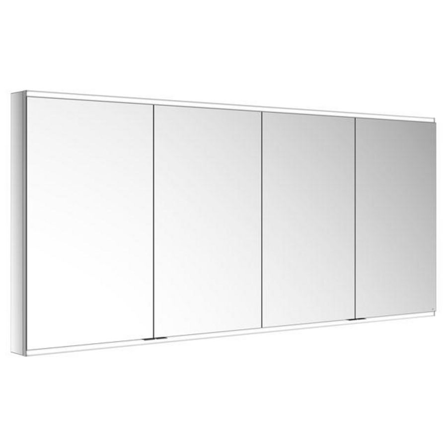 Spiegelkast/verlicht Voorbouw/2wcd/2usb/2100x900x120mm zilv