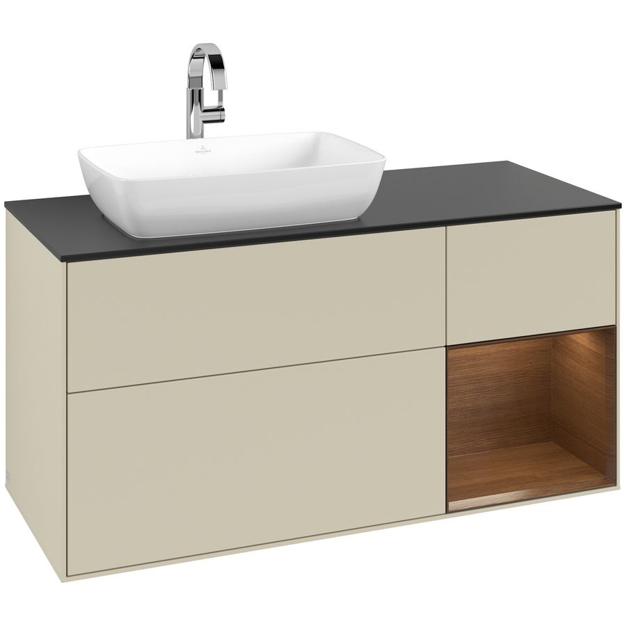 Wastafelonderkast Finion 1200x603x501mm S.Grey Matt Lacquer F812GNHJ