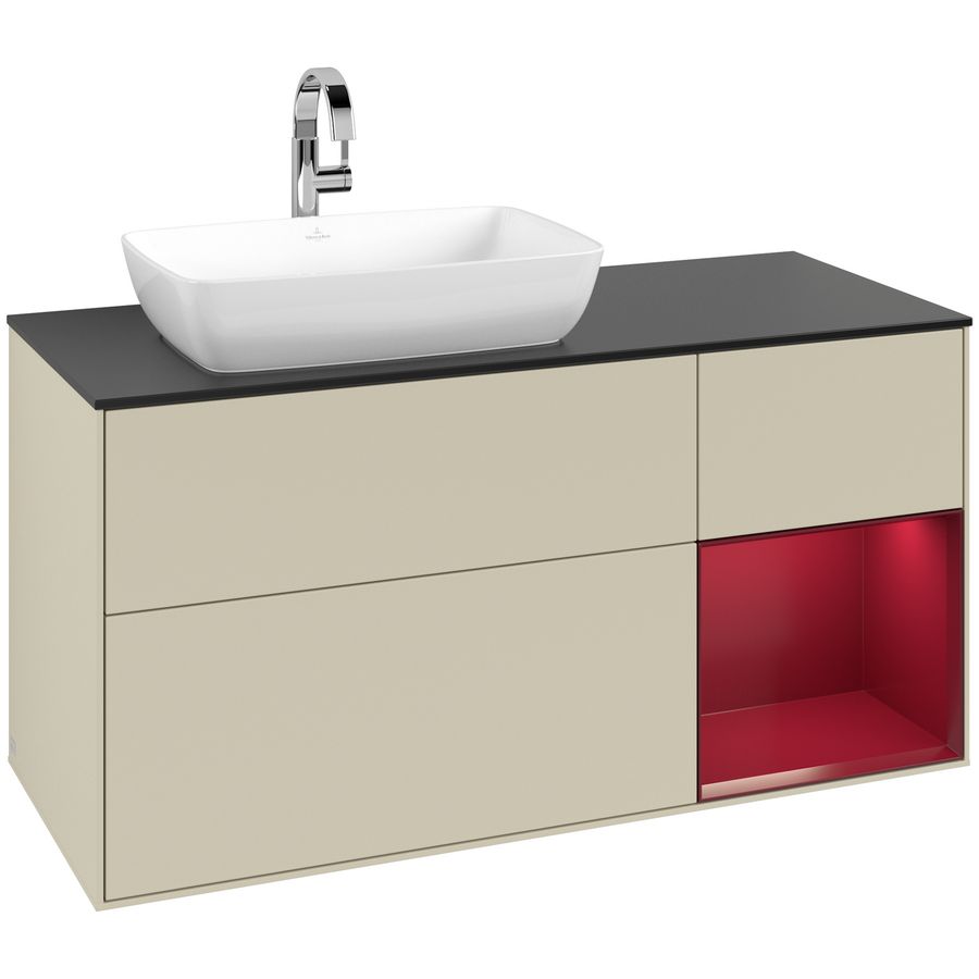 Wastafelonderkast Finion 1200x603x501mm S.Grey Matt Lacquer F812HBHJ