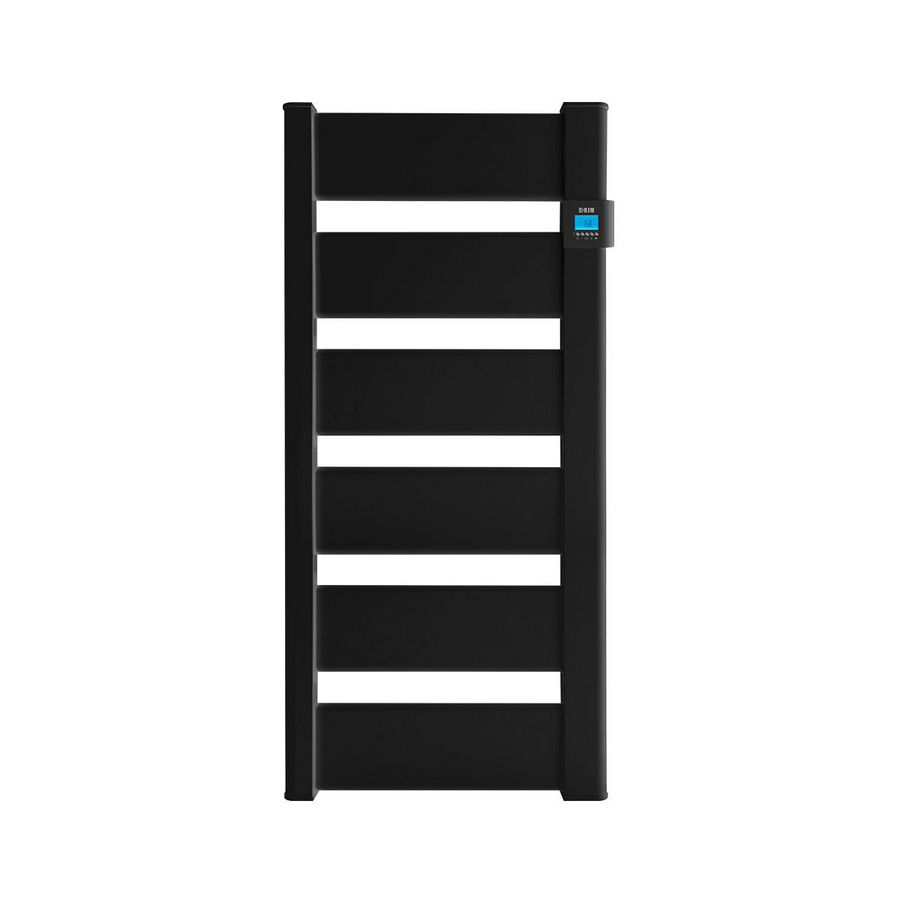 Elektr. aluminium badkamerradiator VERA 1085x531mm 750W antraciet RAL7016 met verlichte thermostaat