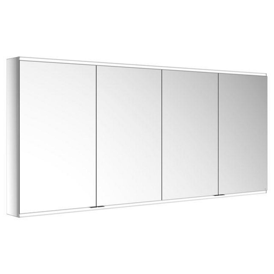 Spiegelkast/verlicht Voorbouw/2wcd/2usb/2100x900x160mm zilv