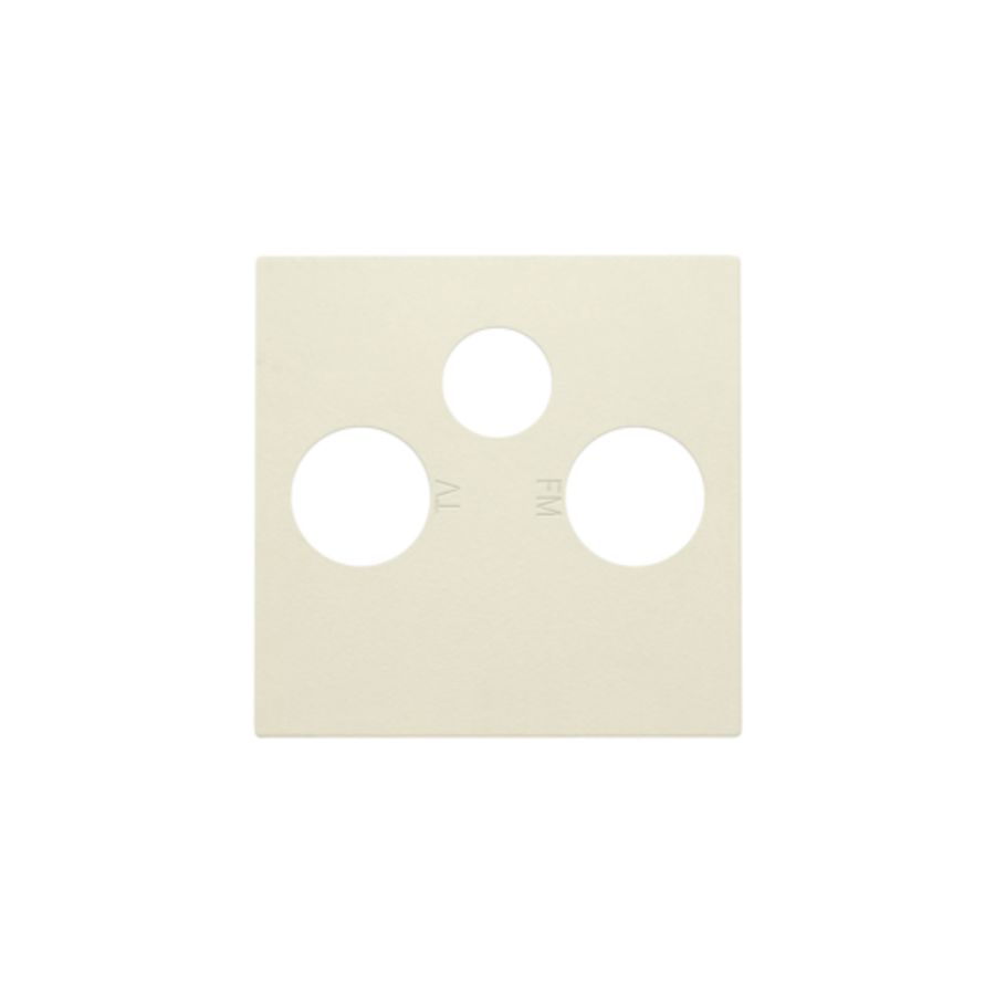 Afwerkingsset 2 enkelvoudige coaxaans. TV/FM/Satt. cream