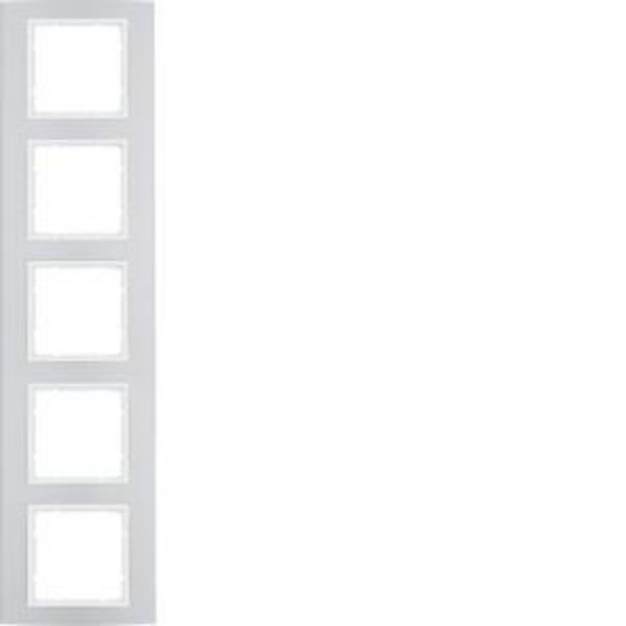 Afdekraam 5-v berker B.3 aluminium naturel/polarwit mat