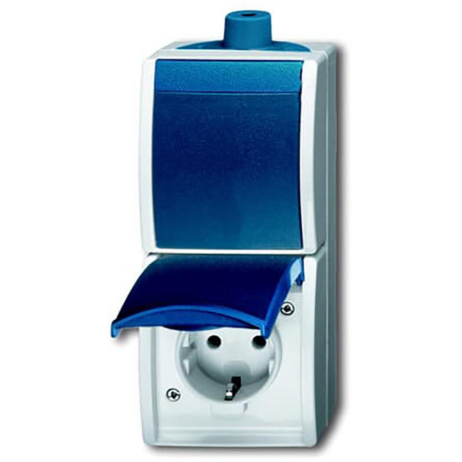 Combinatie schakelaar ra wis opb IP44 ocean (2601/6/20EW-53-503)