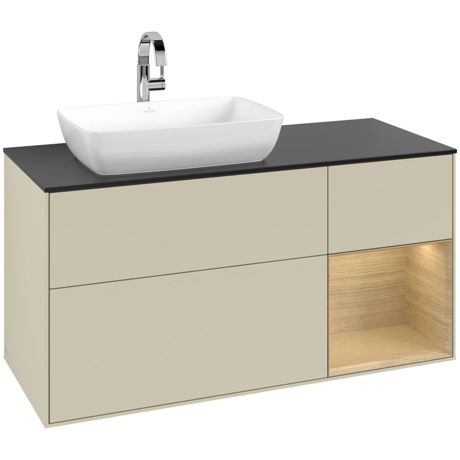 Wastafelonderkast Finion 1200x603x501mm S.Grey Matt Lacquer F812PCHJ