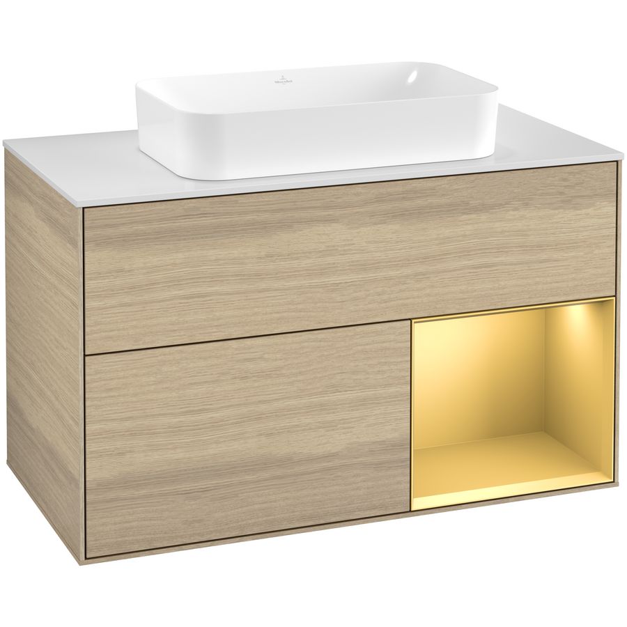 Wastafelonderkast Finion 1000x603x501mm Oak Veneer F661HFPC