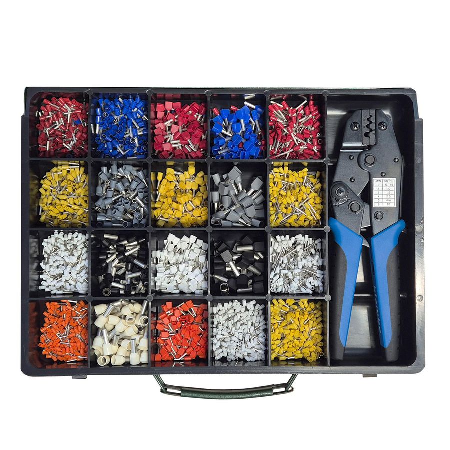 Assortiment geisol. adereindhulzen in metalen kist afwijkend