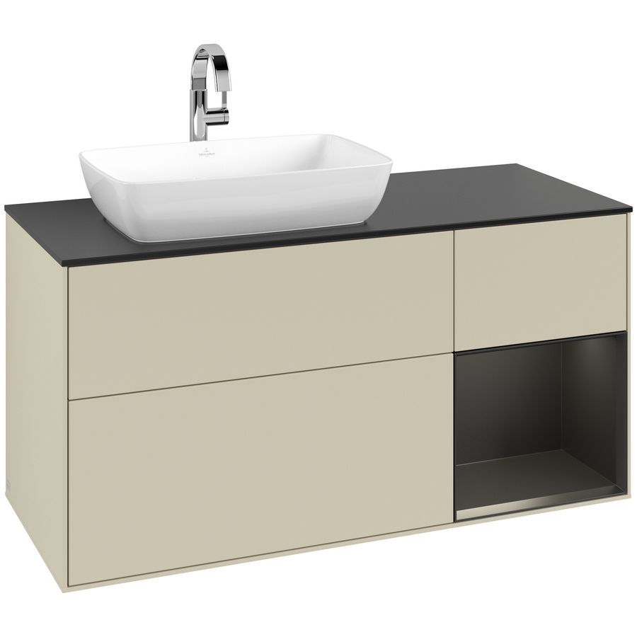 Wastafelonderkast Finion 1200x603x501mm S.Grey Matt Lacquer F812PDHJ