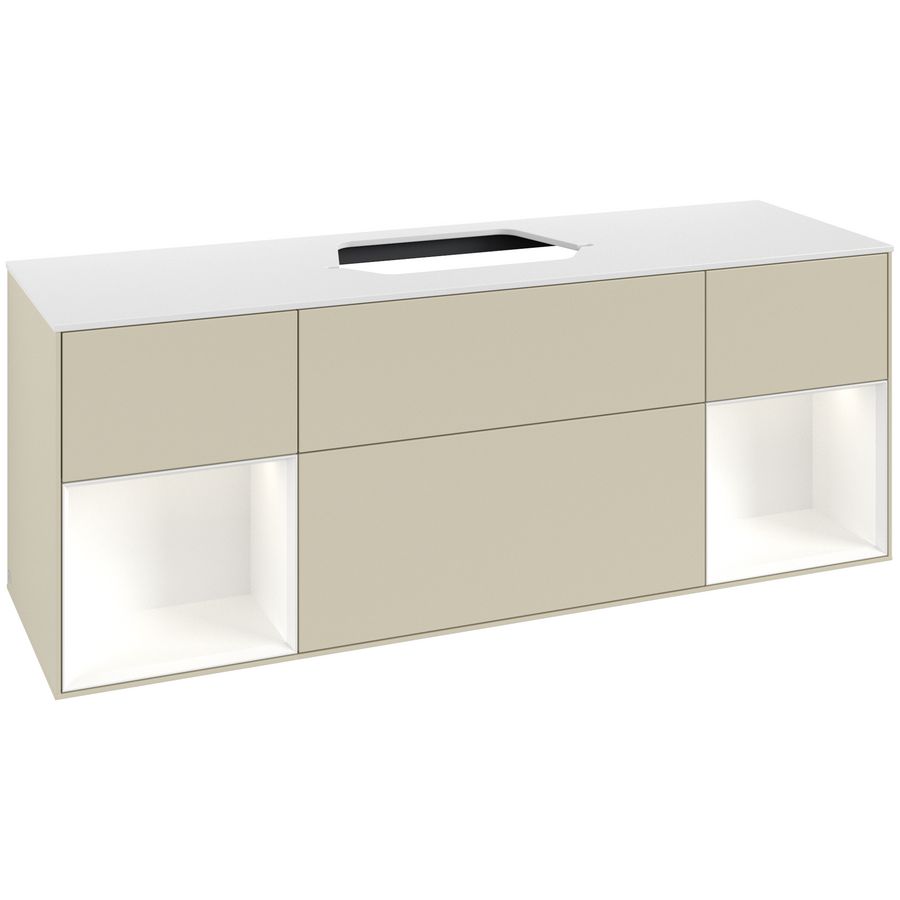 Wastafelonderkast Finion 1600x603x501mm S.Grey Matt Lacquer F451MTHJ