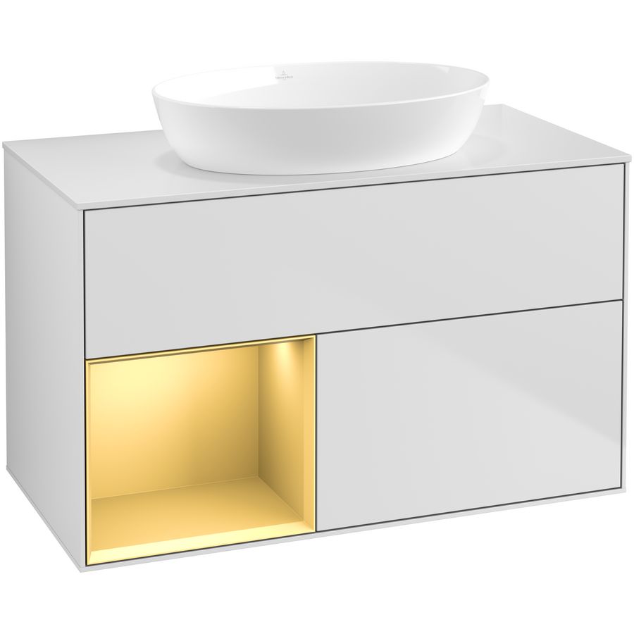 Wastafelonderkast Finion 1000x603x501mm White Matt Lacquer FA11HFMT