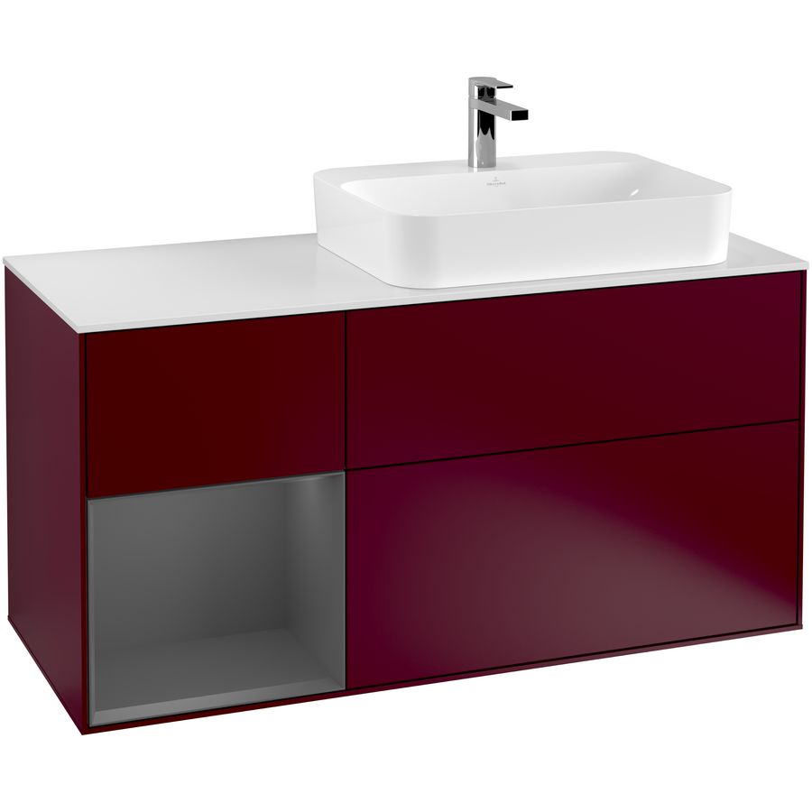 Wastafelonderkast Finion 1200x603x501mm Peony Matt Lacquer G391GKHB
