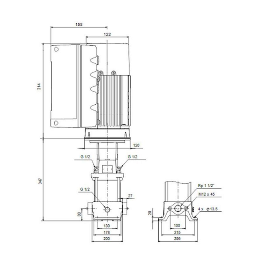Centrifugaalpomp CRE10-01 A-A-A-E-HQQE 1x200-240 60 HZ