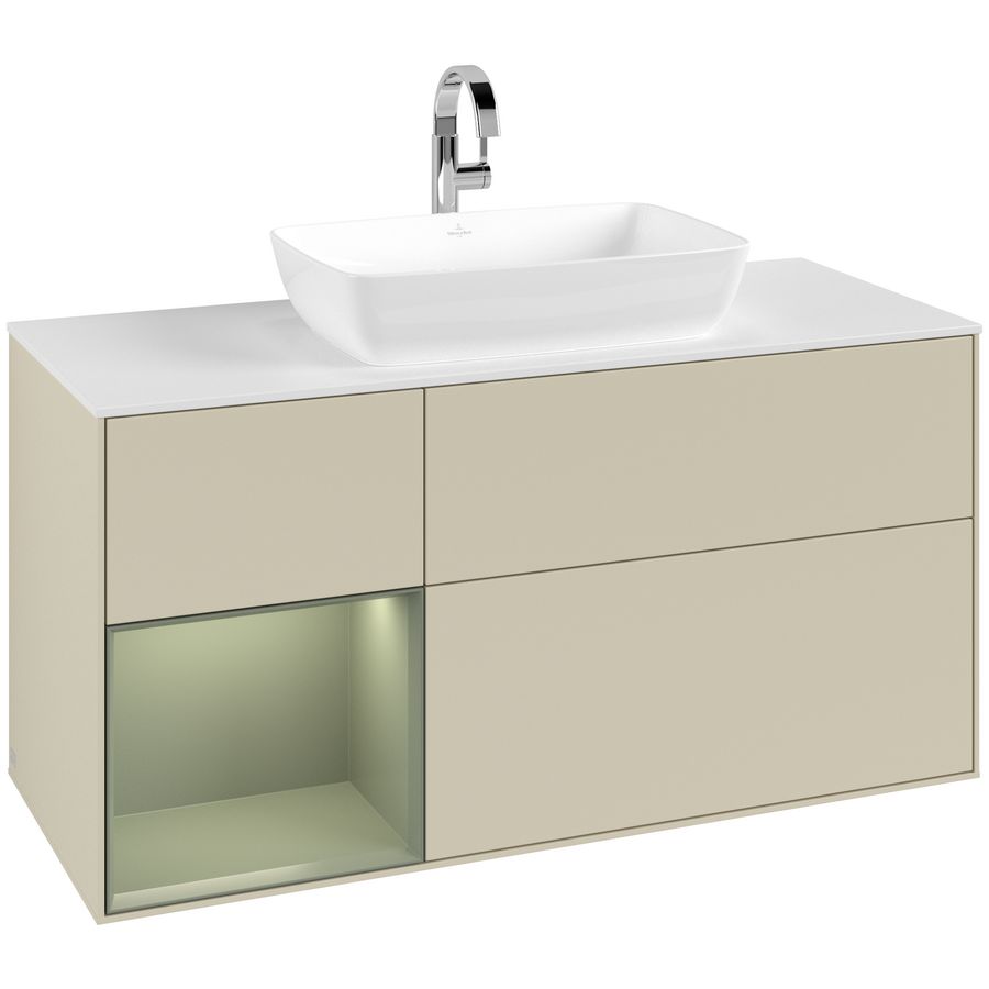Wastafelonderkast Finion 1200x603x501mm S.Grey Matt Lacquer F821GMHJ