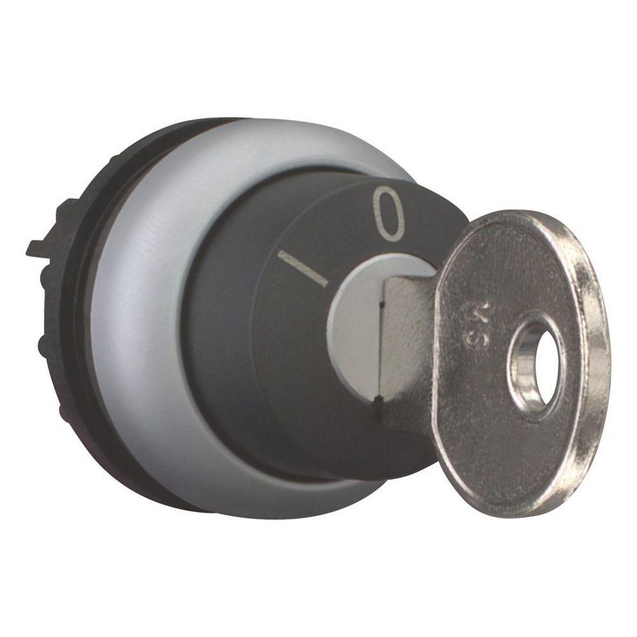 Sleutelschakelaar 3 standen ring zilver terugverend M22-WS3