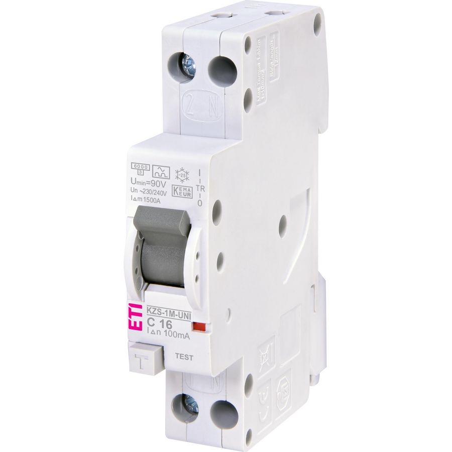 Aardlekautomaat KZS-1M UNI C-karakteristiek 16A 100ma 1p+n (spanningsafhankelijk)