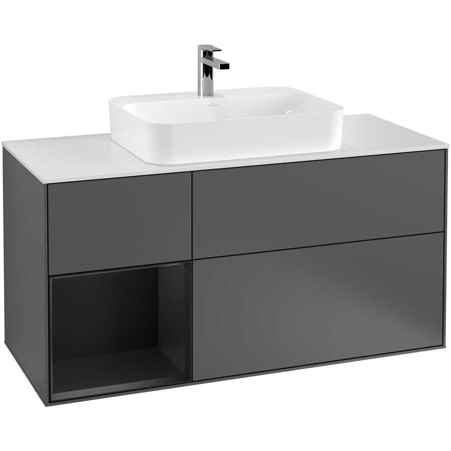 Wastafelonderkast Finion 1200x603x501mm Antr. Matt Lacquer G411PDGK