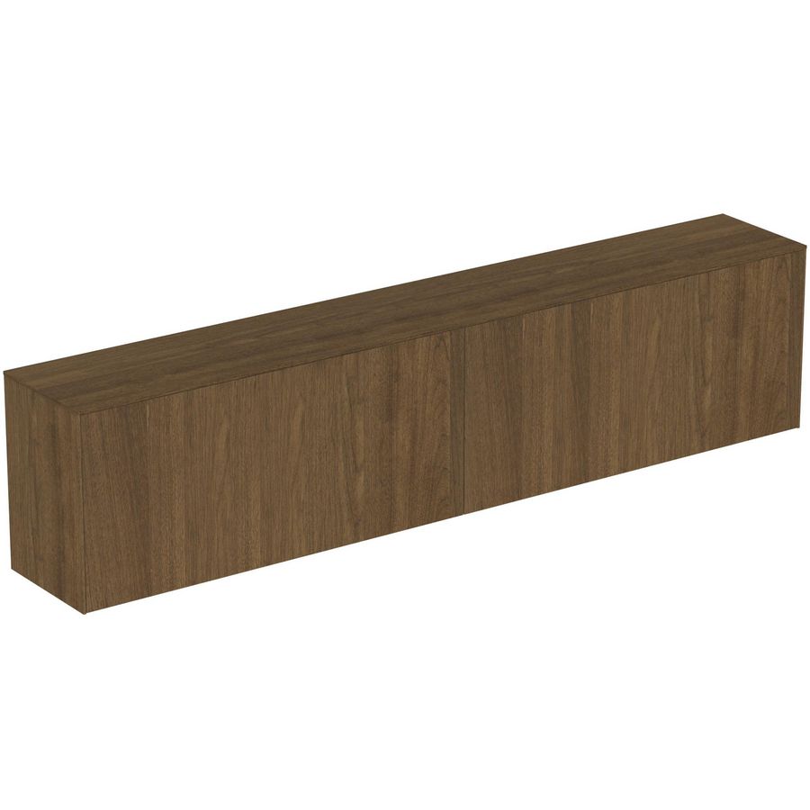 Conca wastafelmeubel 240x37x55cm 2 laden afdekblad zonder uitsnijding dark walnut
