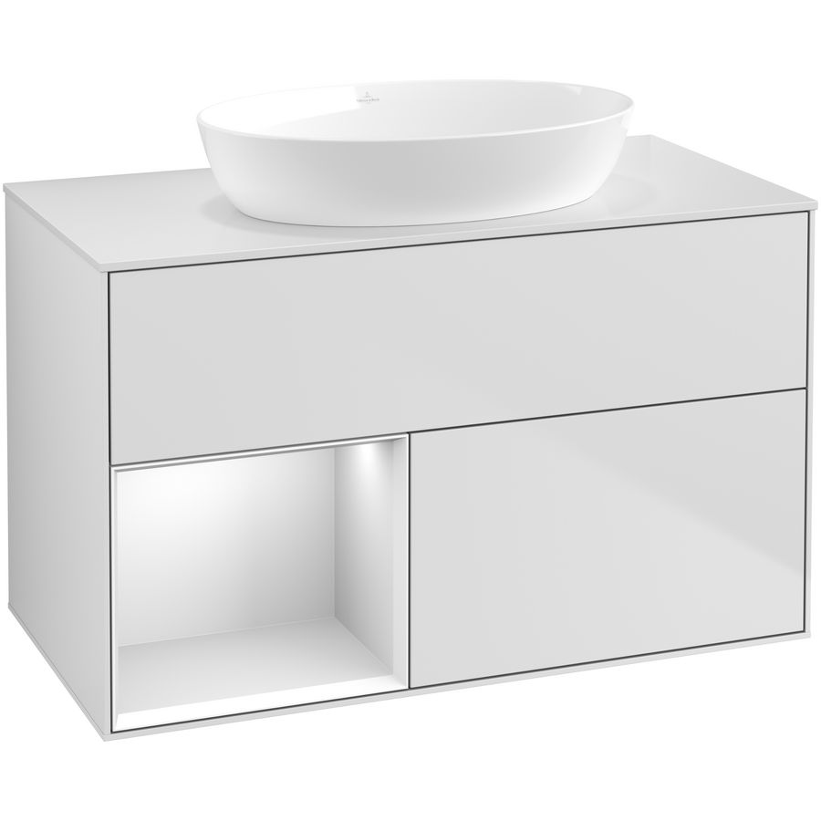 Wastafelonderkast Finion 1000x603x501mm White Matt Lacquer FA11MTMT