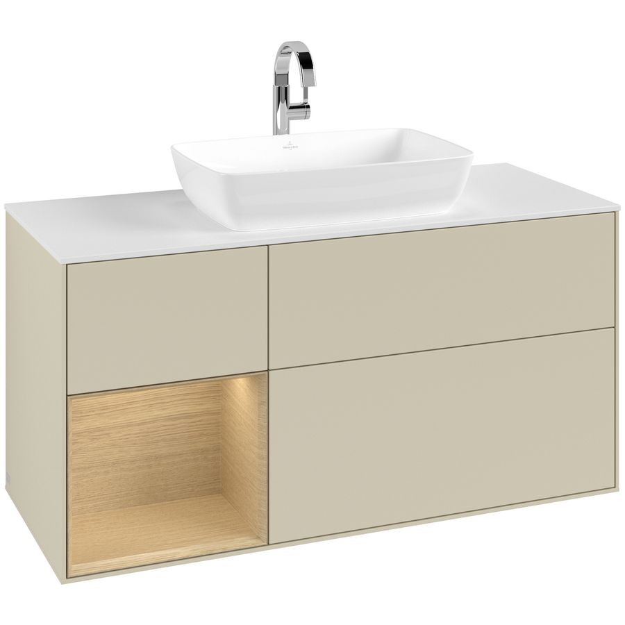 Wastafelonderkast Finion 1200x603x501mm S.Grey Matt Lacquer F821PCHJ