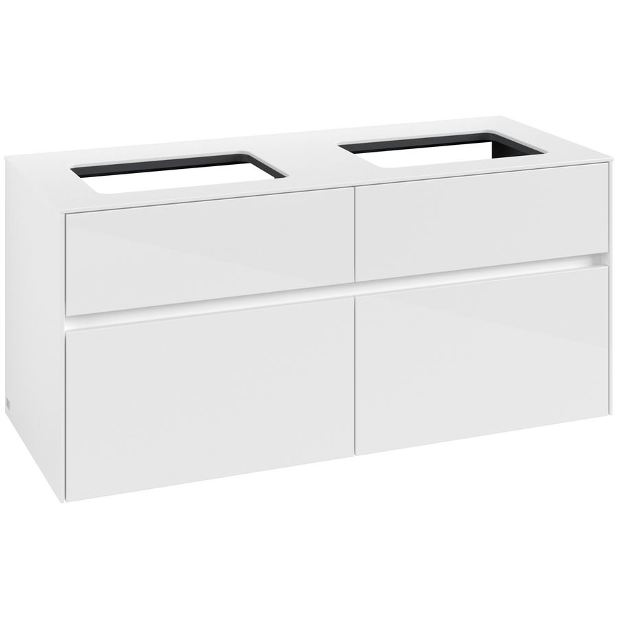 Wastafelonderkast Collaro 1200x548x500mm Glossy White C11500DH