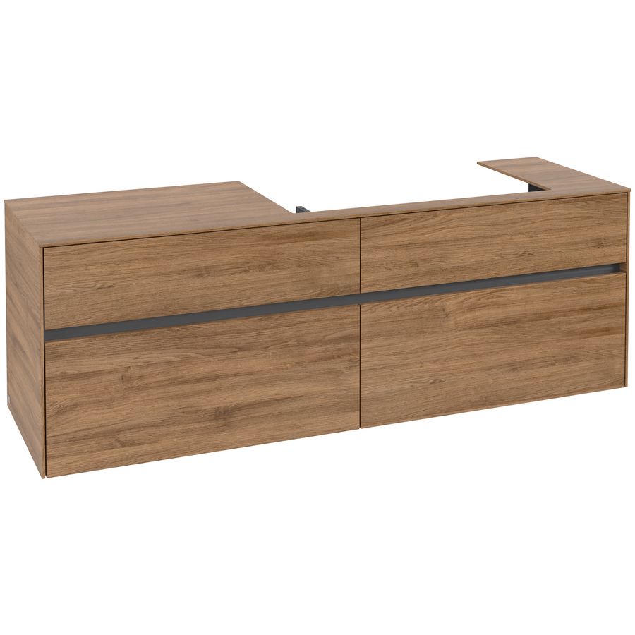 Wastafelonderkast Collaro 1600x548x500mm Oak Kansas C02700RH