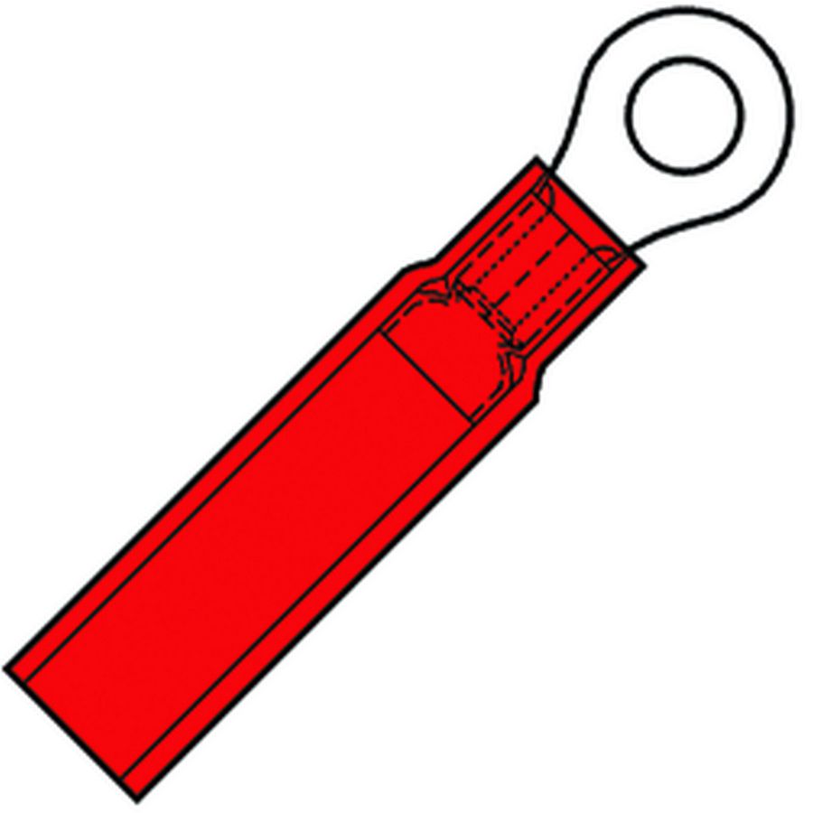 Kist a 50st. Waterdichte fohnringkabelschoen M10 0,5-1,5mm²