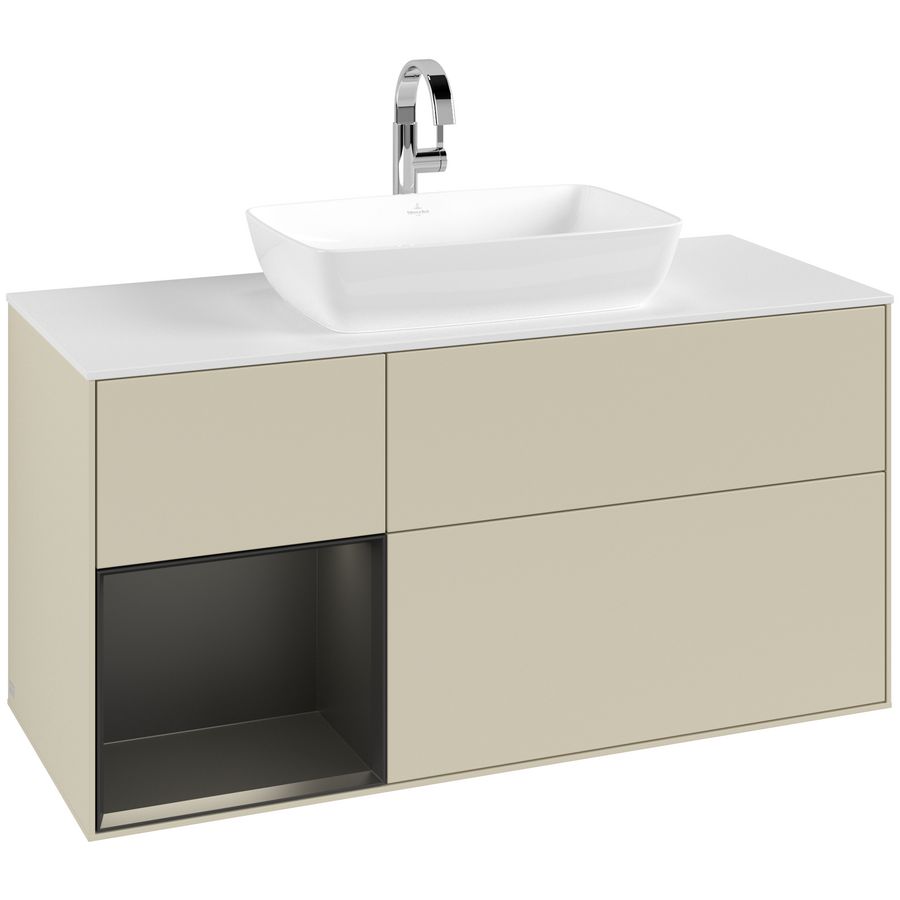 Wastafelonderkast Finion 1200x603x501mm S.Grey Matt Lacquer F821PDHJ