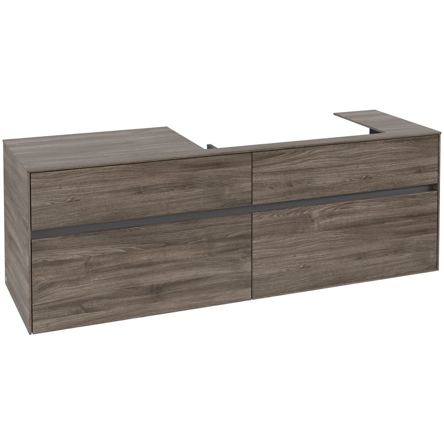 Wastafelonderkast Collaro 1600x548x500mm Stone Oak C02700RK