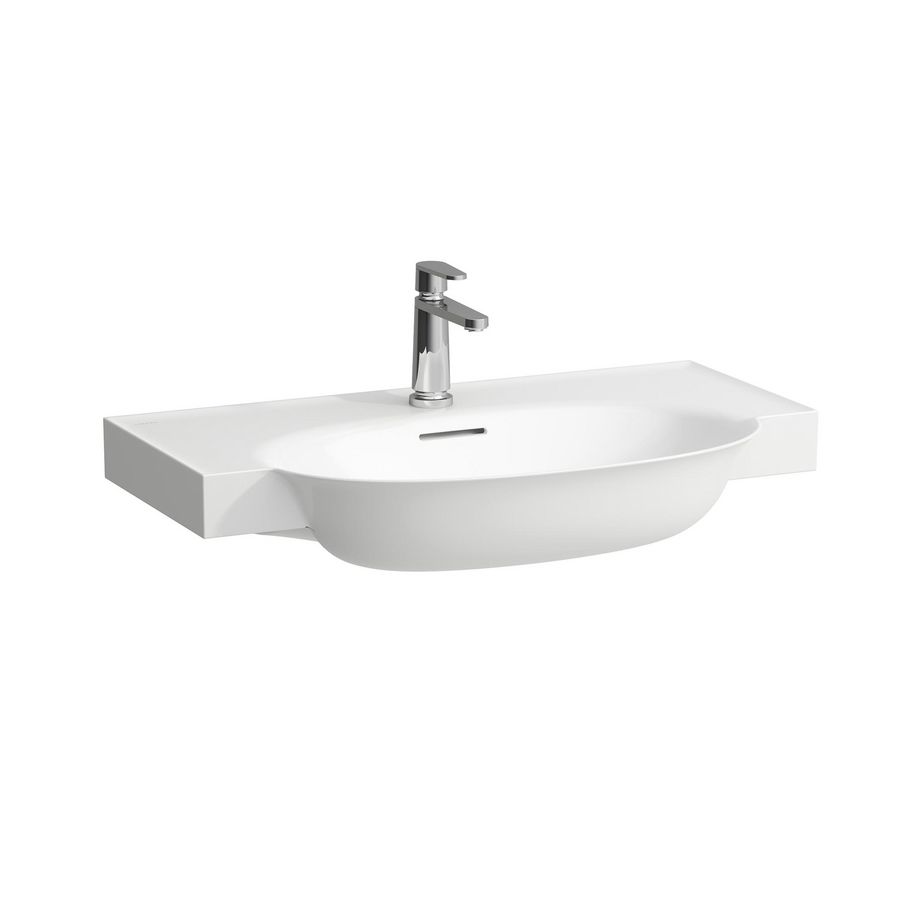 Wastafel Met Overloop Met Drie Kraangaten 80X48 lcc wit