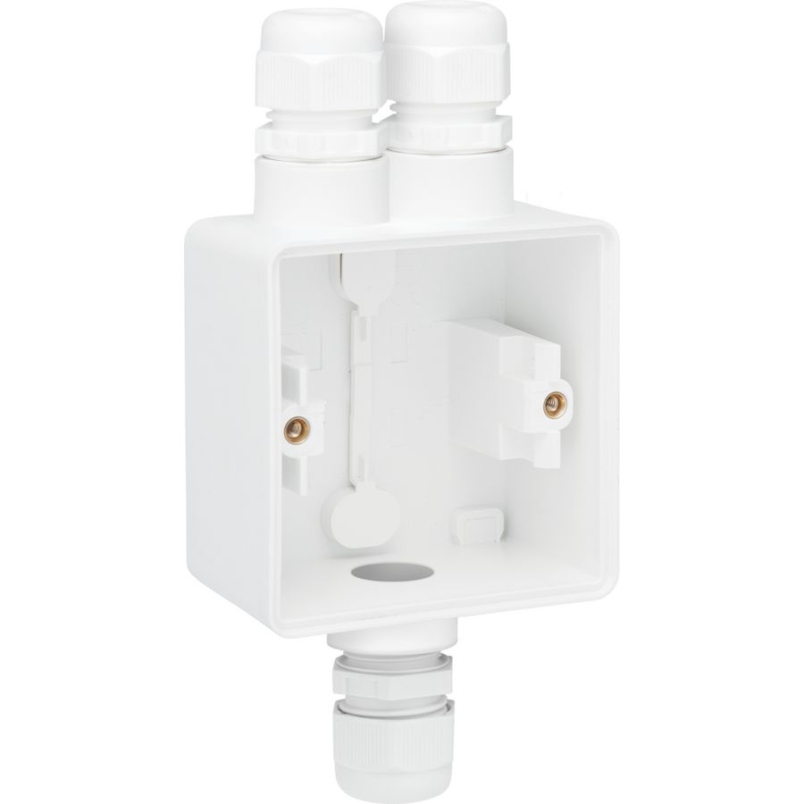 Spuitwaterdichte opb.doos 2-voudige M20/1 enkelv.ing. Wit