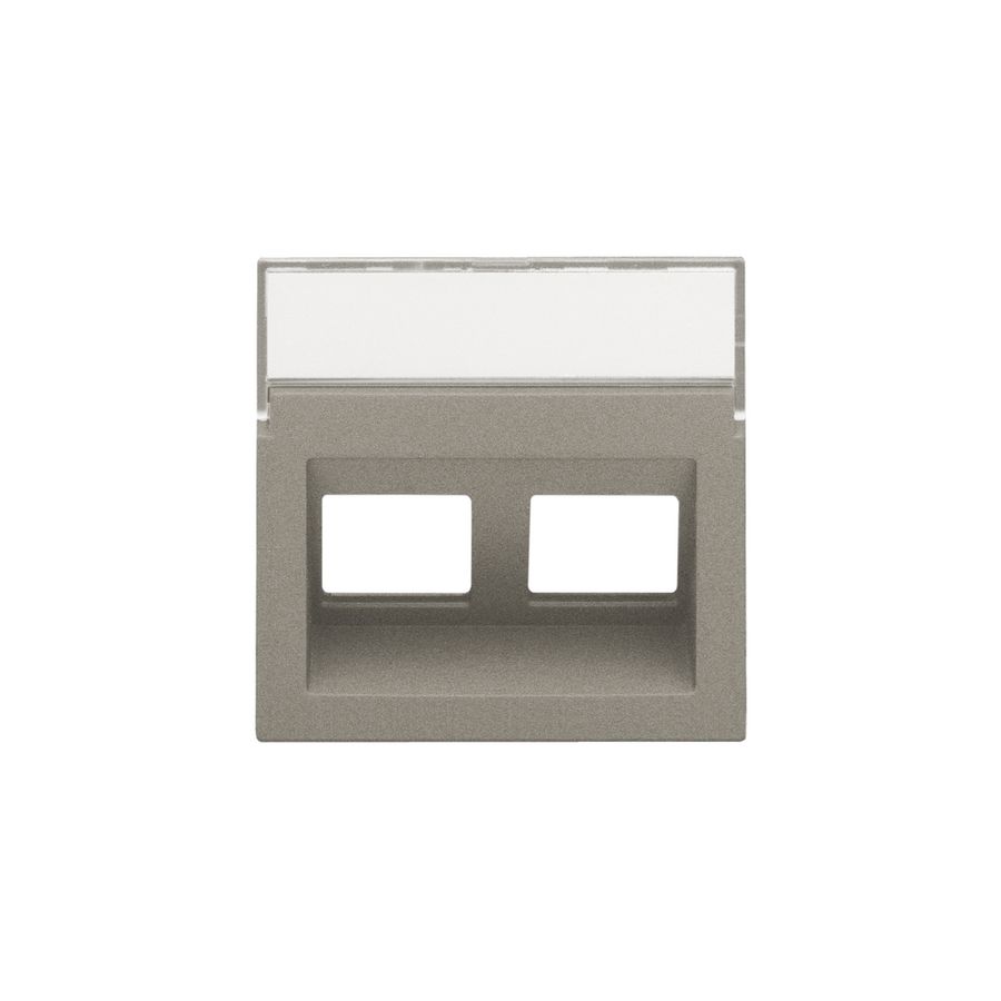 Centraalplaat data 2x RJ schuine uitgang bronze