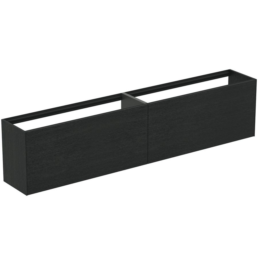 Conca wastafelmeubel 240x37x55cm 2 laden zonder afdekblad smoked oak
