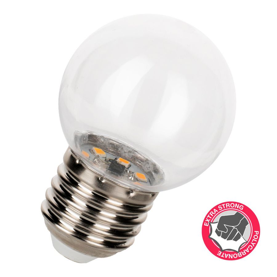 LED-lamp G45 DIP-7 E27 0.7W 50lm 2500K helder