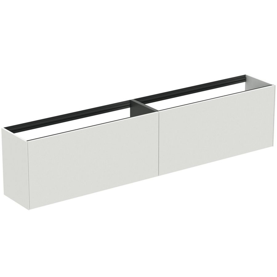 Conca wastafelmeubel 240x37x55cm 2 laden zonder afdekblad matt white