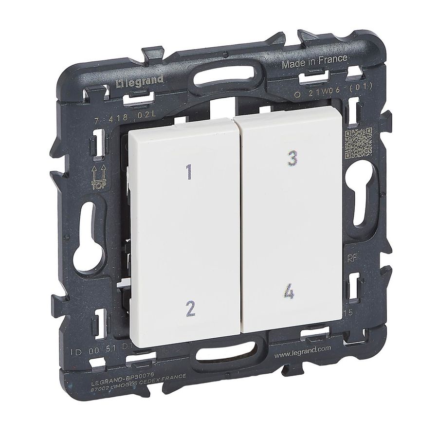 RF bediening batterijloos scenario 4 knop wit Valena NWN